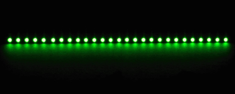 Светодиодная лента Nanoxia Rigid LED 30 см, на жесткой основе,  зеленая SMD5050 для ПК, с регулировкой яркости