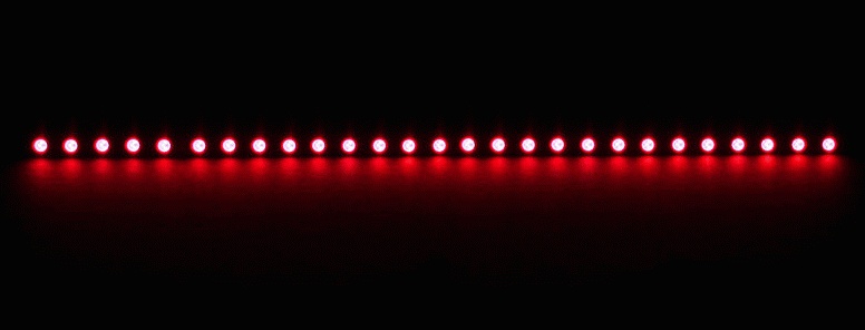Светодиодная лента Nanoxia Rigid LED 30 см, на жесткой основе,  красная, SMD5050, 27 LED, для ПК, яркая