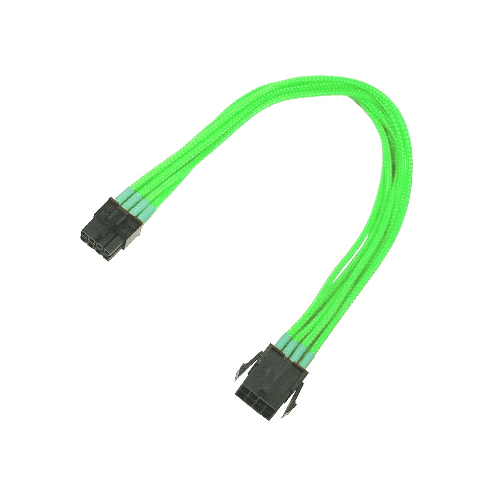 Удлинитель Nanoxia 8-pin PCI-E, 30см, индивидуальная оплетка неоновый зеленый NX8PE3ENG