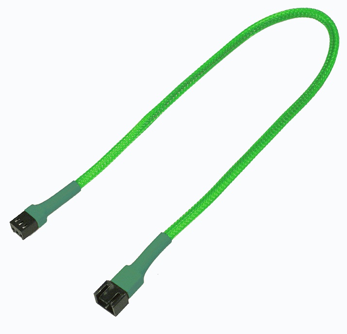 Удлинитель Nanoxia 3-pin, 30см неоновый зеленый NX3PV30NG