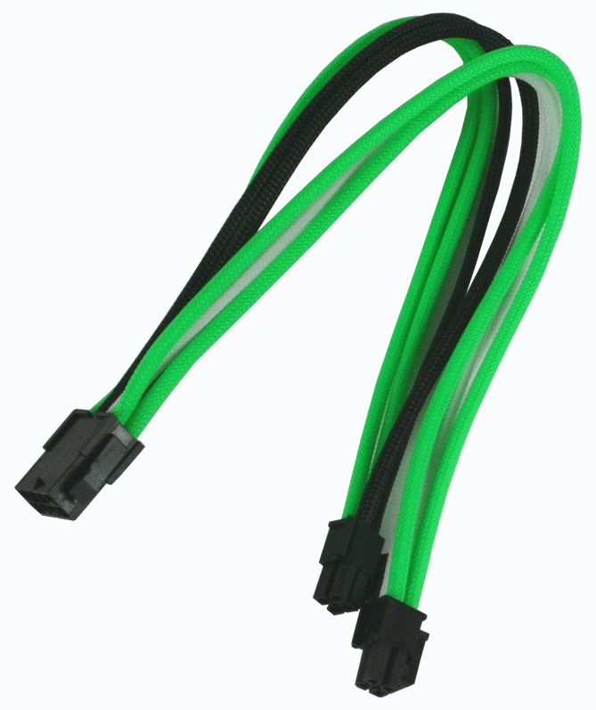 Удлинитель Nanoxia 8-pin EPS to 4+4-pin, 30см, зеленый/белый/черный NX8PV3EGWS