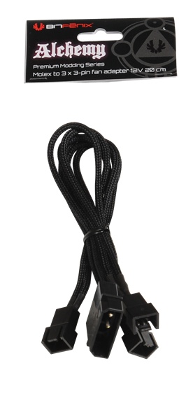 Разветвитель BitFenix Molex to 3x3-pin для вентиляторов 12V 20cm Black/Black