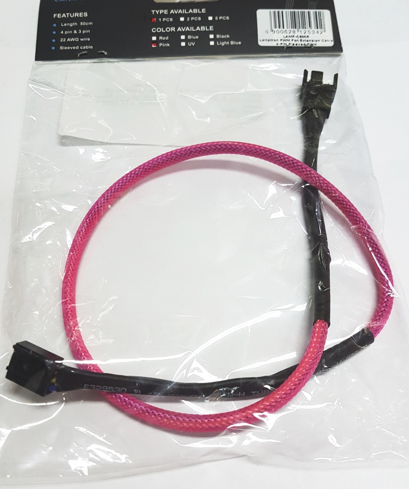 Удлинитель Lamptron 4-pin PWM, розовый, 50 см LAMP-C6005
