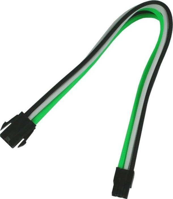 Удлинитель Nanoxia 6-pin PCI-E, 30см, индивидуальная оплетка зеленый/белый/черный NX6PV3EGWS
