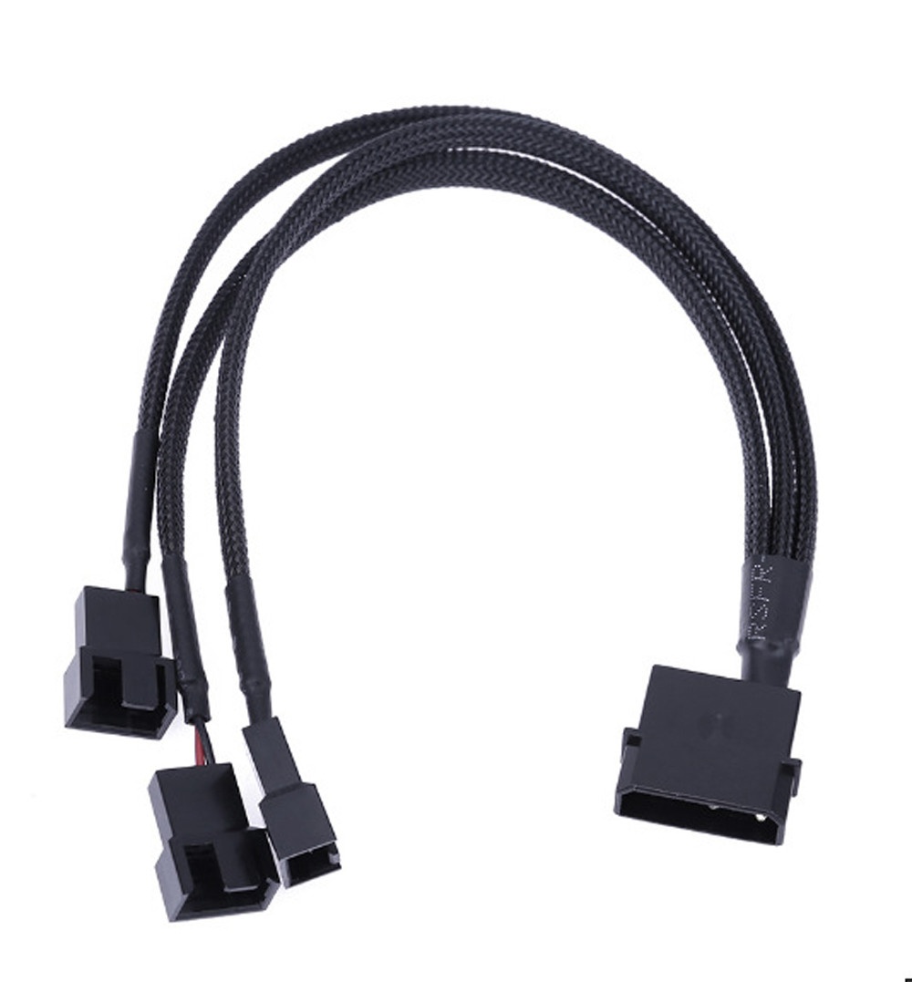 Переходник Generic Molex 4pin => 3 x Fan, длина 270мм, оплётка, питание вентиляторов