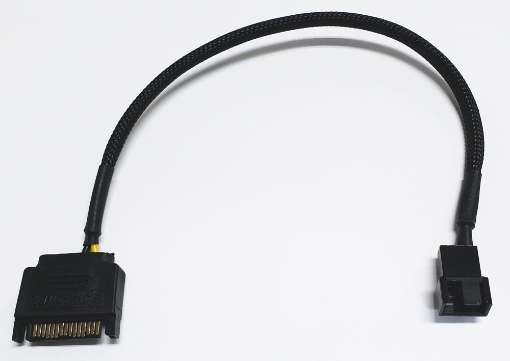 Переходник Generic Sata 15pin => 1 x Fan, питание вентилятора 3-4 провода, 25 см