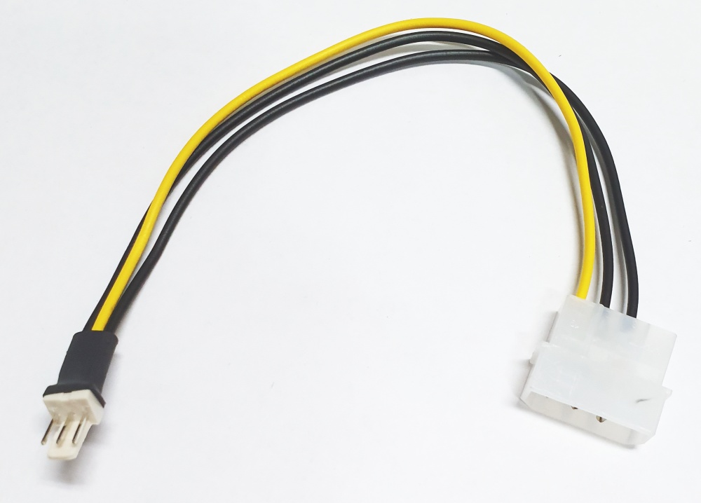 Переходник Generic 4pin => 1 x Fan, питание вентилятора 3pin/4pin от MOLEX 4 pin, длина 210мм