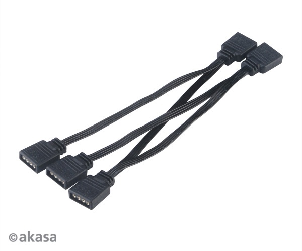  Akasa RGB LED splitter cable 4x10  1 to 4 Device (AK-CBLD05-40BK)