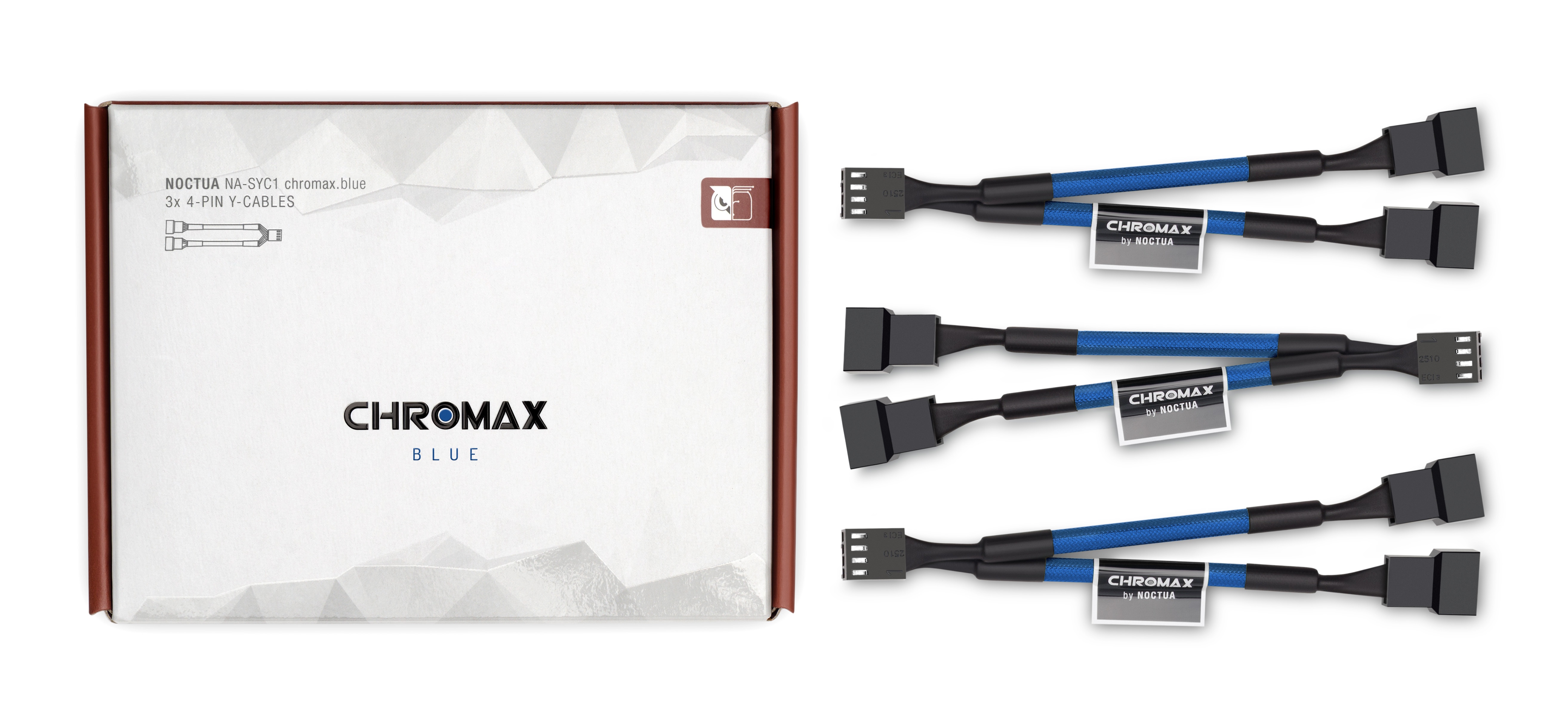 Разветвитель Noctua NA-SYC1 chromax.blue 4-pin PWM, 3шт, синие