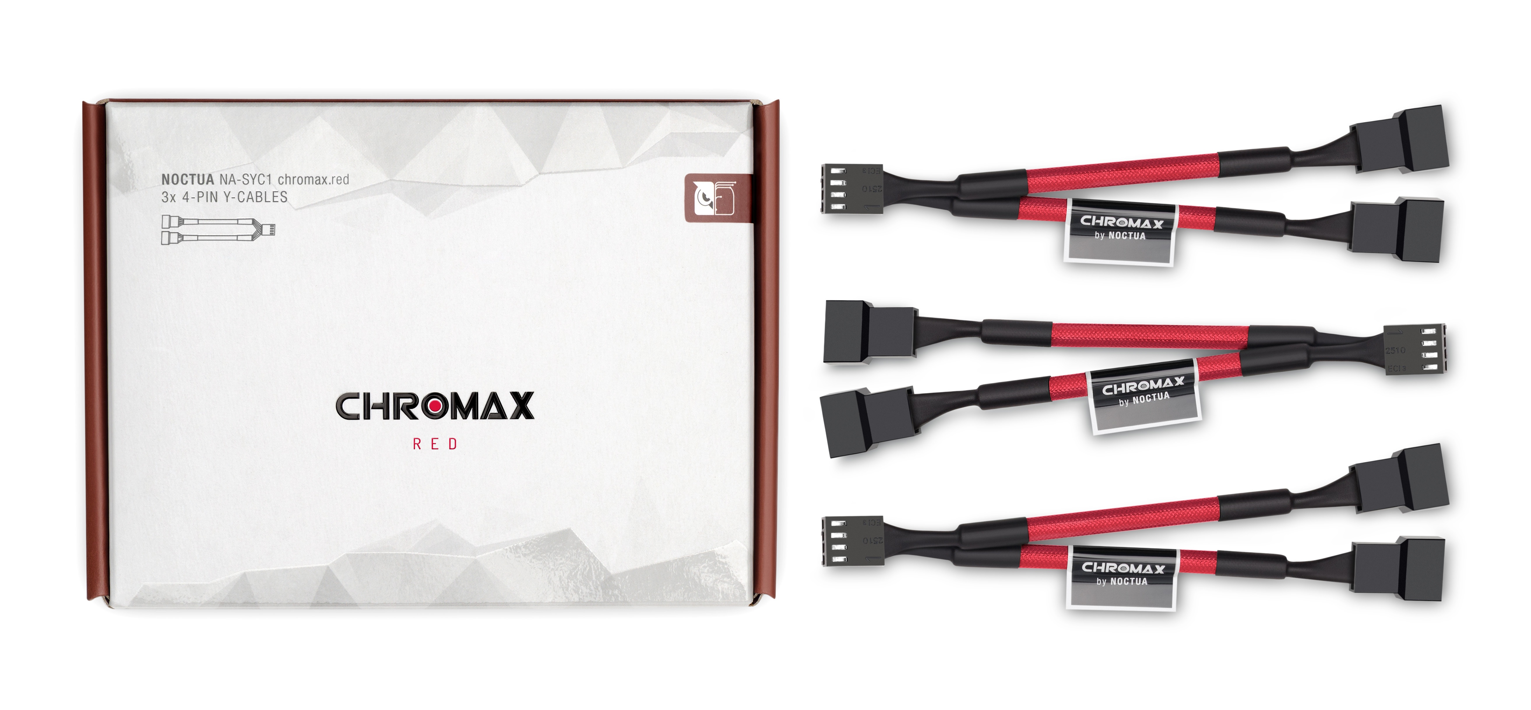 Разветвитель Noctua NA-SYC1 chromax.red 4-pin PWM, 3шт, красные