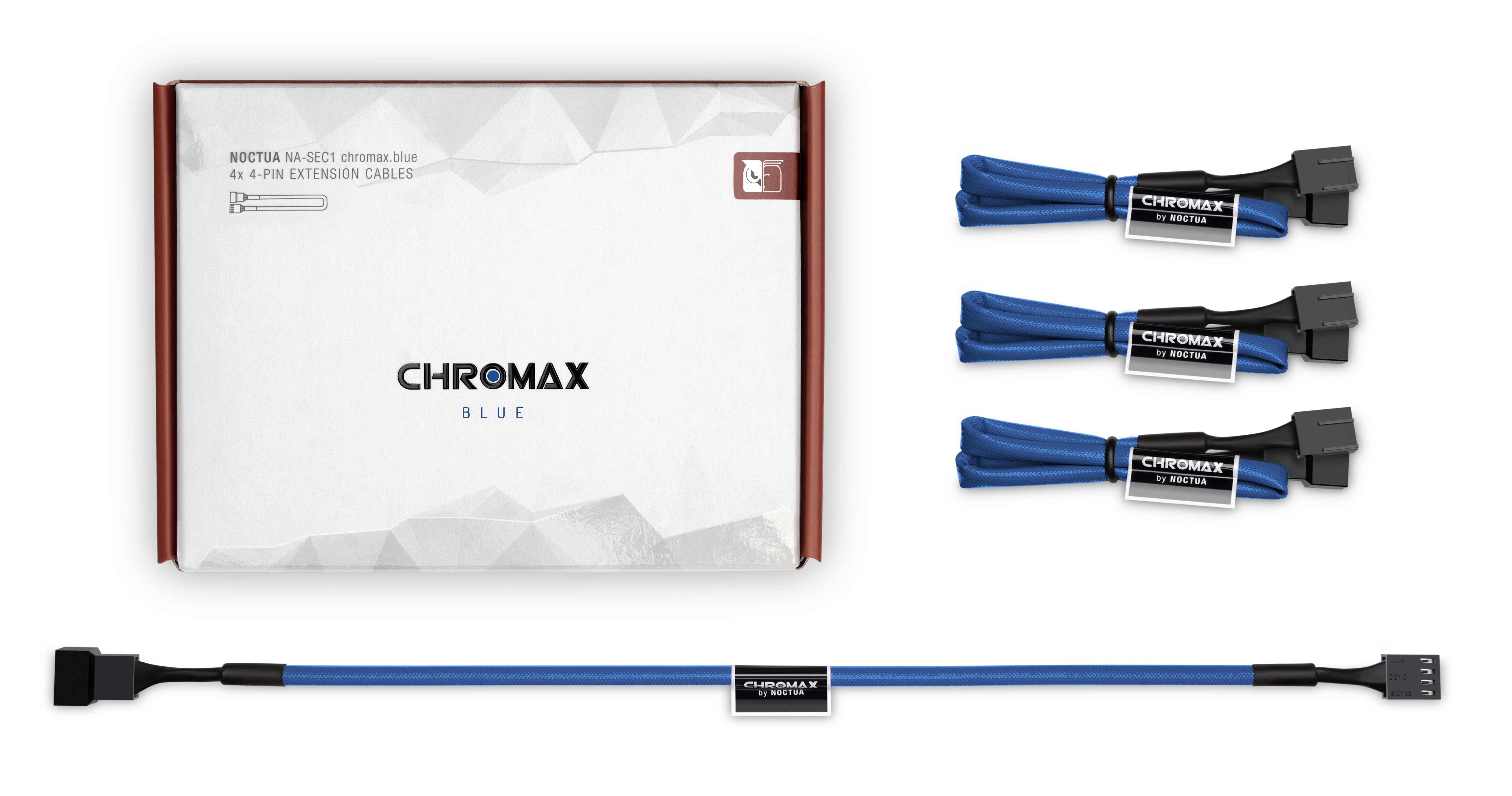 Удлинитель Noctua NA-SEC1 chromax.blue 30см, 4-pin PWM, 4шт, синие