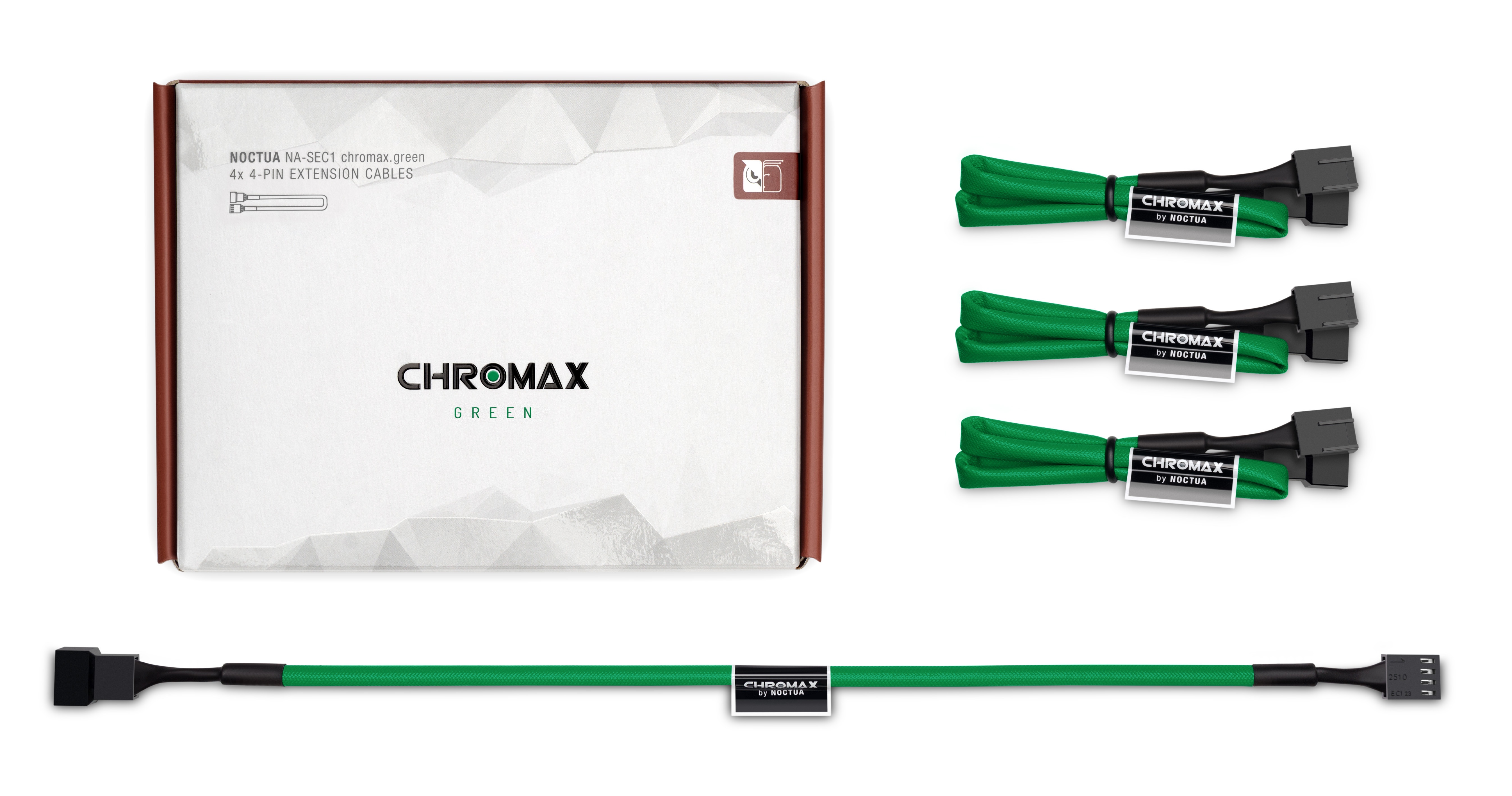 Удлинитель Noctua NA-SEC1 chromax.green 30см, 4-pin PWM, 4шт, зеленые