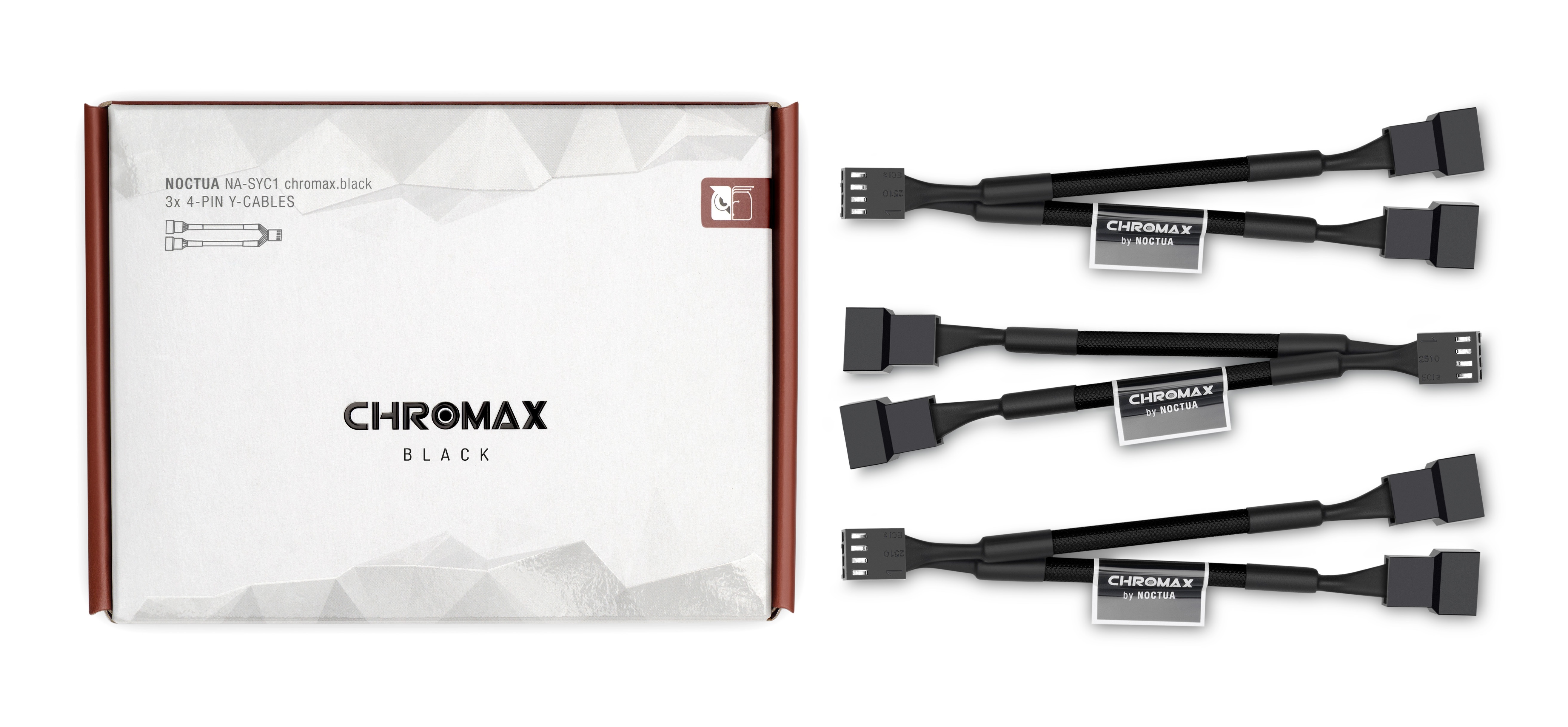 Разветвитель Noctua NA-SYC1 chromax.black 4-pin PWM, 3шт, черные