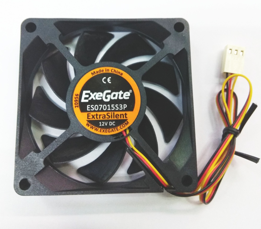 Вентилятор Exegate 70x70x15 ExtraSilent  ES07015S3P, 2000rpm, 18dB(M), 0.12A, SLB, 3pin