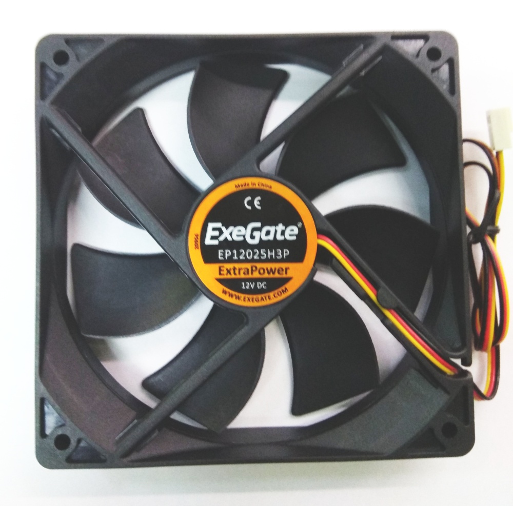  120x120x25 Exegate ExtraPower EP12025H3P, 1800rpm, 28dB(M), 0.23A, HBB, 3pin