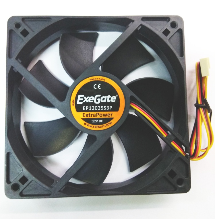 120x120x25 Exegate ExtraPower EP12025S3P, 1800rpm, 28dB(M), 0.23A, SLB, 3pin