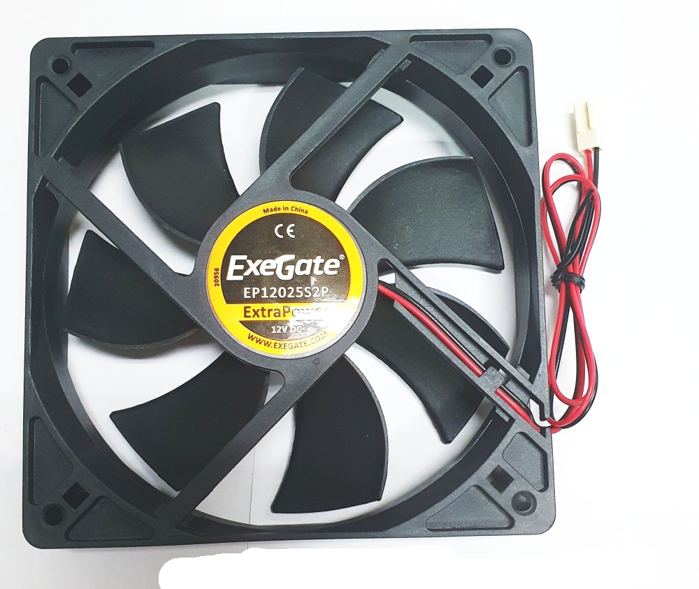 Вентилятор 120x120x25 Exegate ExtraPower EP12025S2P, 1800rpm, 28dB(M), 0.23A, SLB, 2pin