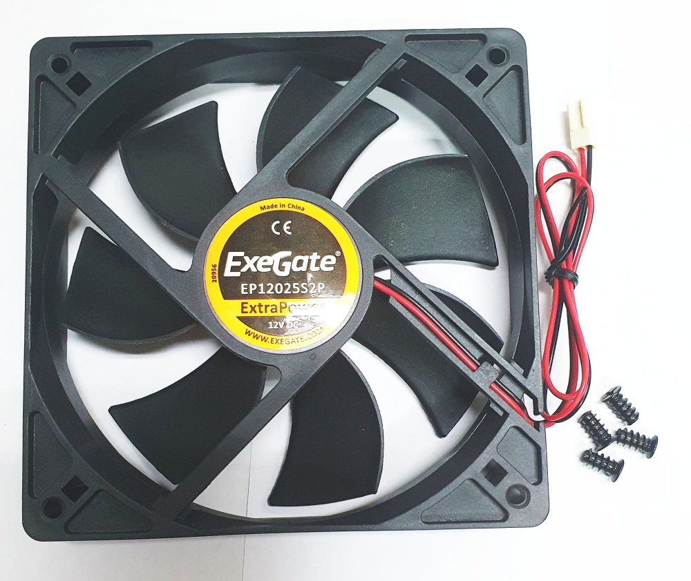  120x120x25 Exegate ExtraPower EP12025S2P, 1800rpm, 28dB(M), 0.23A, SLB, 2pin