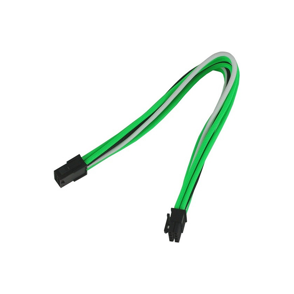 Удлинитель Nanoxia 8-pin PCI-E, 30 см, оплетка черный/зеленый/белый (NX8PE3EGWS)