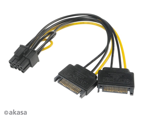  Akasa SATA power to 6+2pin PCIe adapter  AK-CBPW19-15