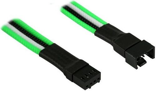 Удлинитель Nanoxia 4-pin PWM, 30см, индивидуальная оплетка, зеленый/белый/черный NXPWV3EGWS