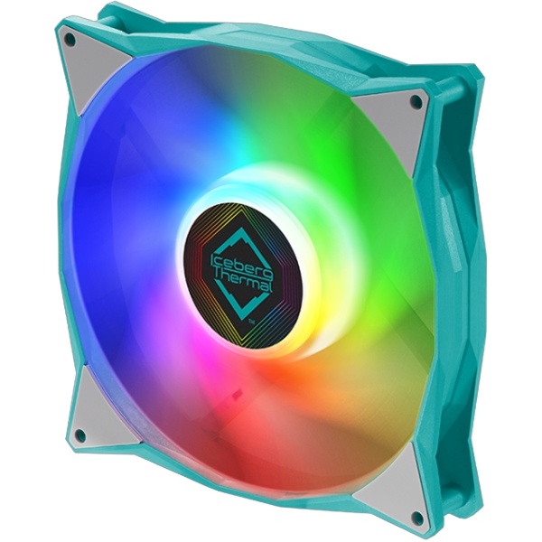 Вентилятор iceberg 140x140x25 IceGALE ARGB, PWM, TEAL, 500 - 1600rpm, 36dB(M), 023A