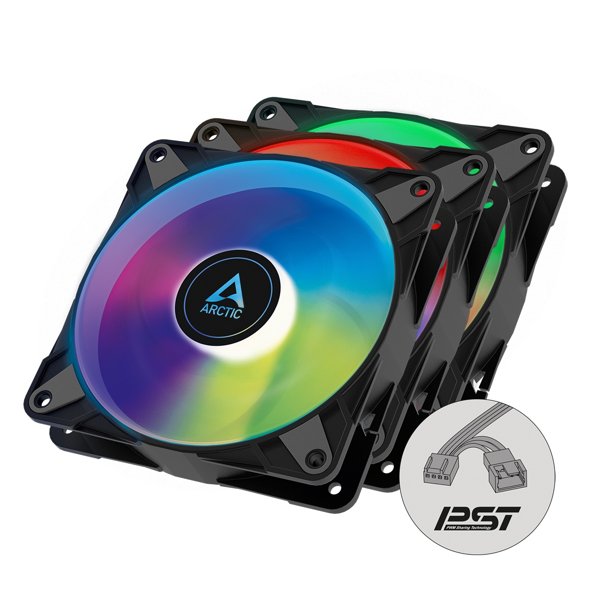  120x120x25 Arctic P12 PWM PST A-RGB 0dB Value Pack 3. ACFAN00232A