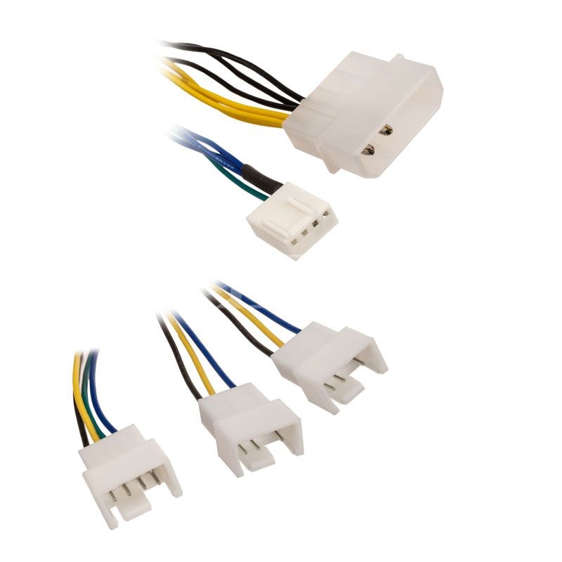  Akasa Molex 4-pin + 4pinPWM  3x4-pin PWM Fan  2/pack  AK-CB002-KT02