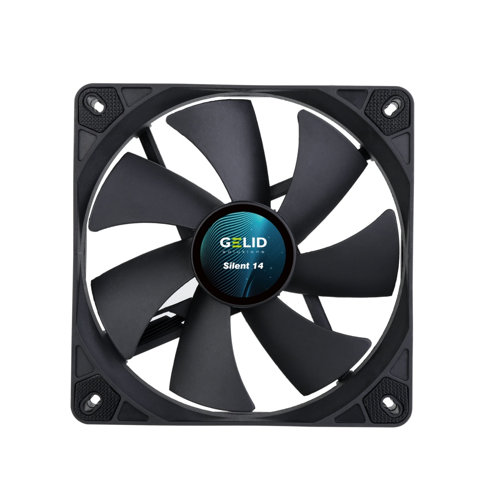 Вентилятор 140x140x25 GELID Solutions SILENT 14 BLACK, 1000rpm, 21dB(M), 0.09A, HBB,140/135, FN-PX14-11