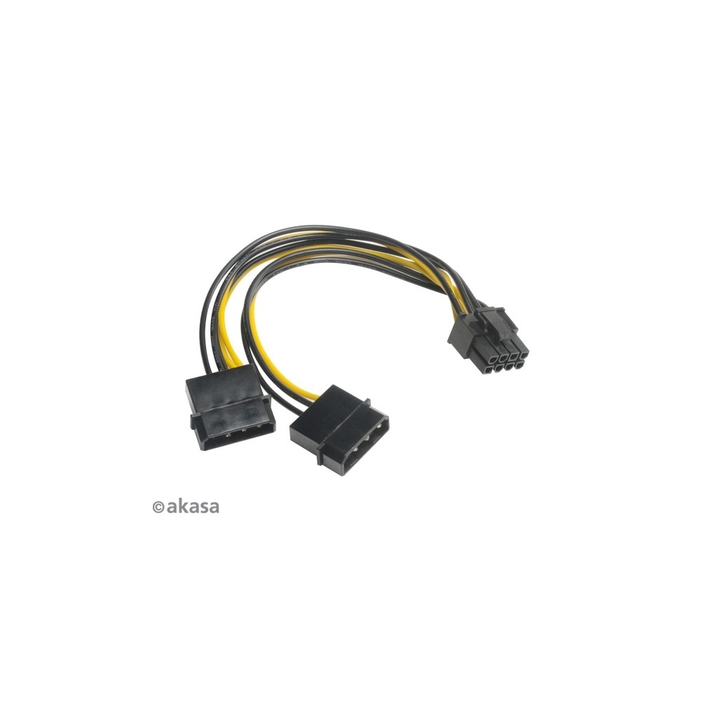 Переходник Akasa Converts 2 x 4pin Molex to 6+2pin PCIe 15см AK-CBPW20-15