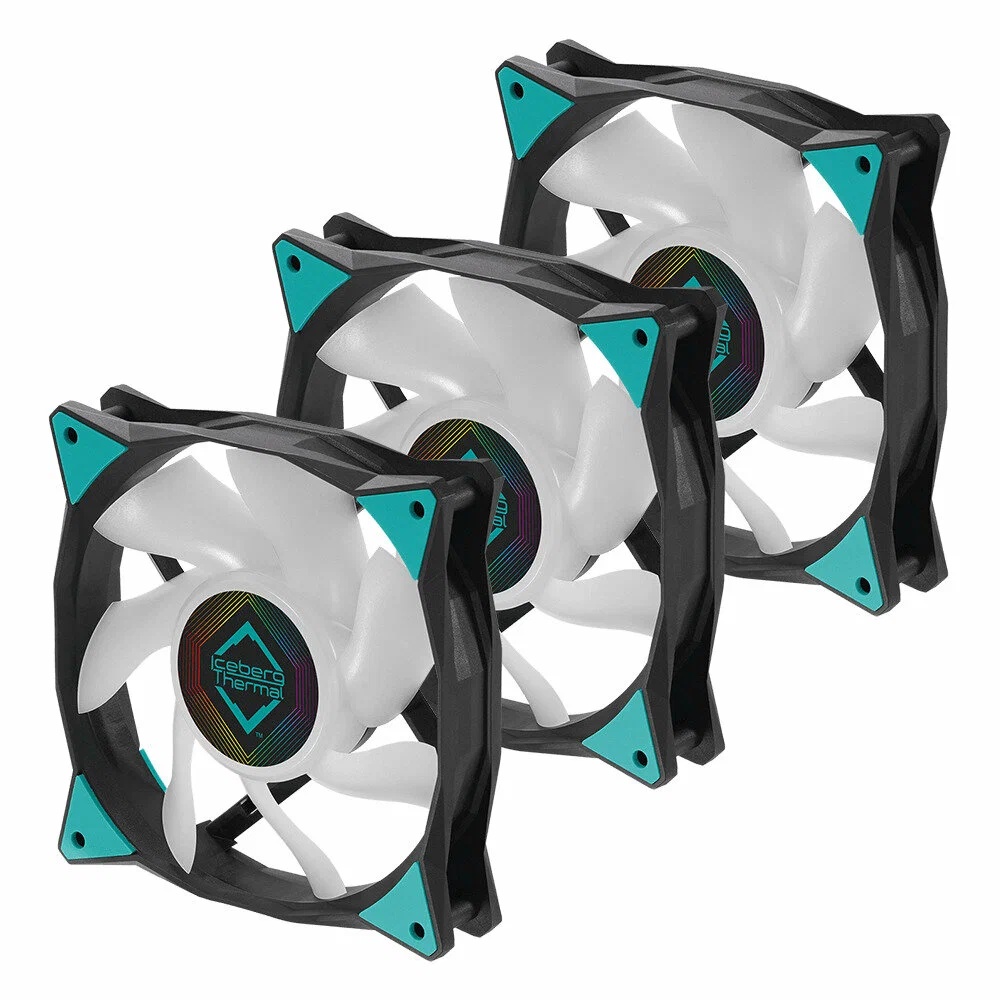 Вентилятор 120x120x25 iceberg IceGALE ARGB, PWM, BLACK, 500-2200rpm, 38dB(M), 0.24A, 3шт