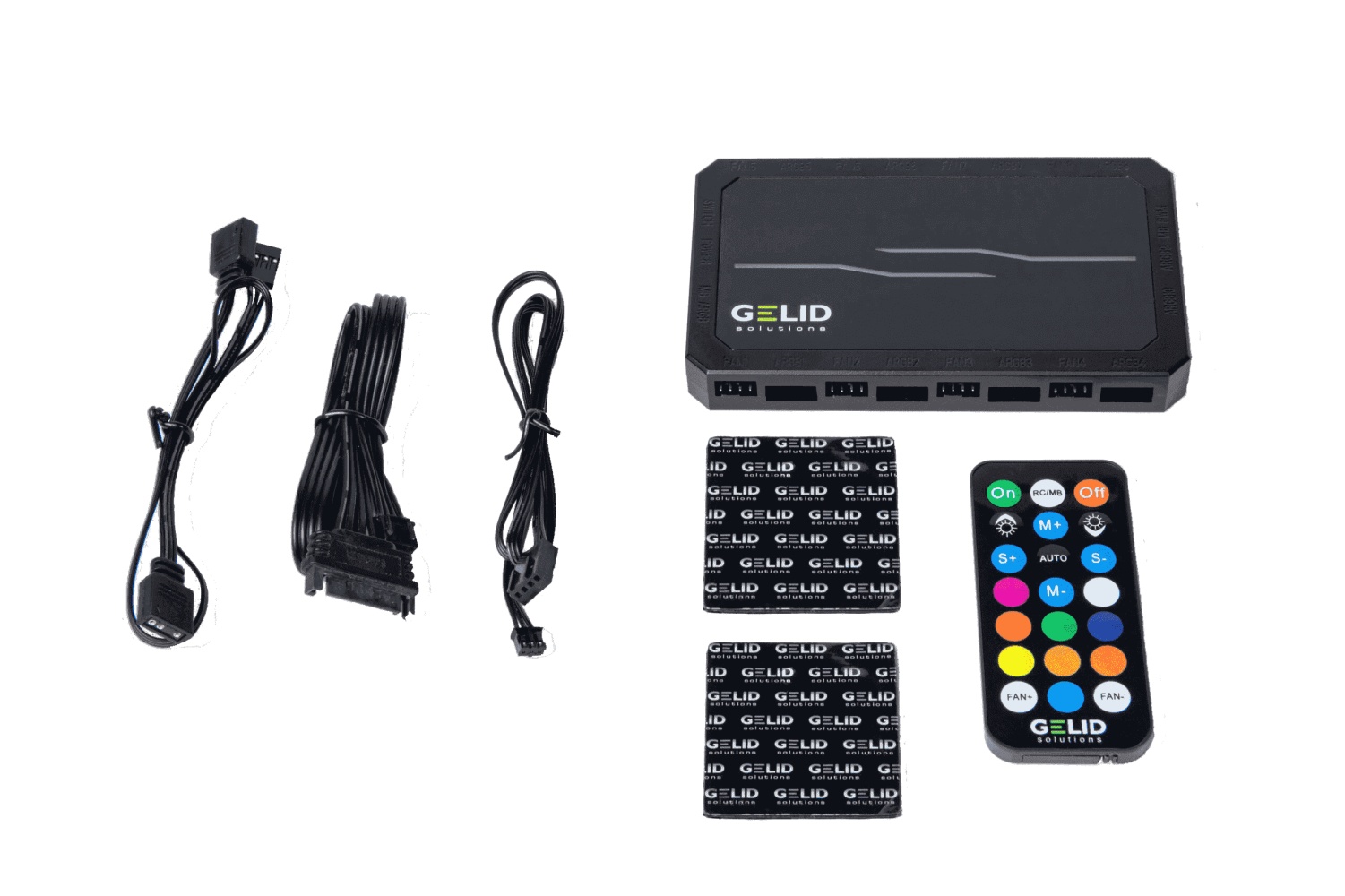 Контроллер GELID Solutions Amber 8 PRO ARGB RF-RGB-02, 10 каналов, управление ШИМ и ARGB, RF пульт