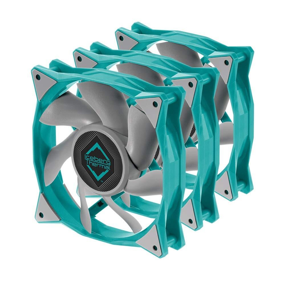 Вентилятор 120x120x25 iceberg IceGALE, PWM, TEAL, 500-1850rpm, 35dB(M), 0.20A, 3шт