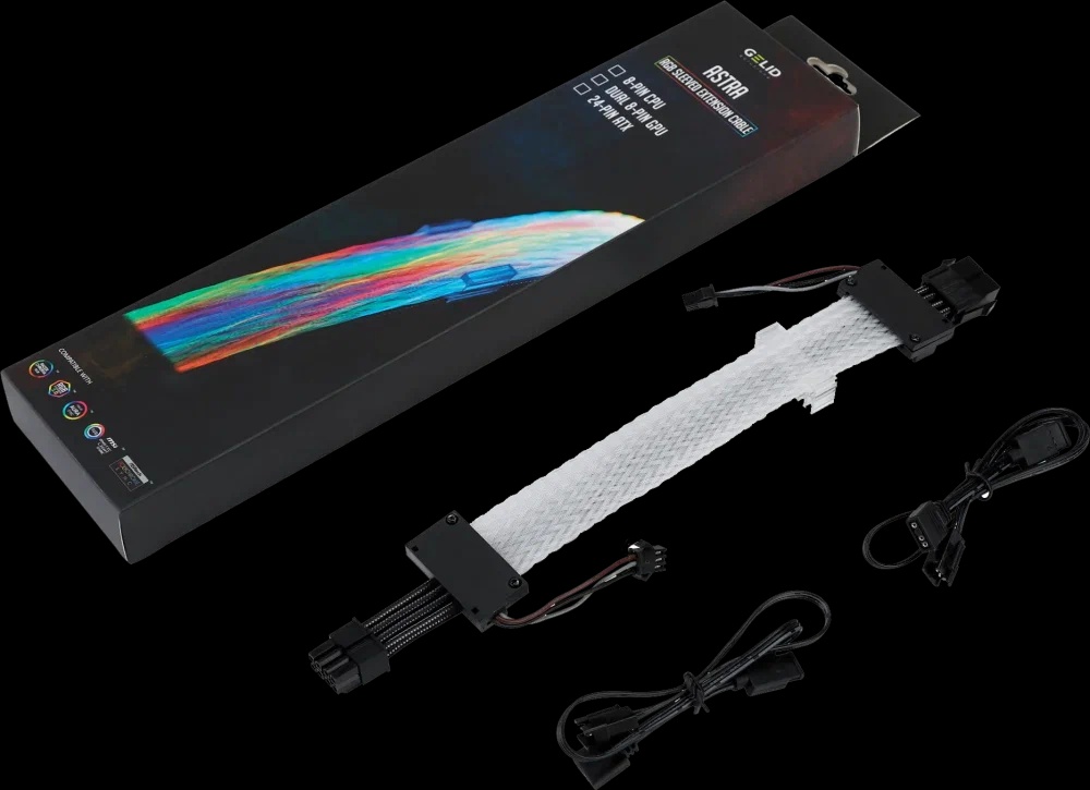 Удлинитель GELID Solutions ASTRA ARGB 8-Pin(4+4)CPU Power CA-RGB-8P-01