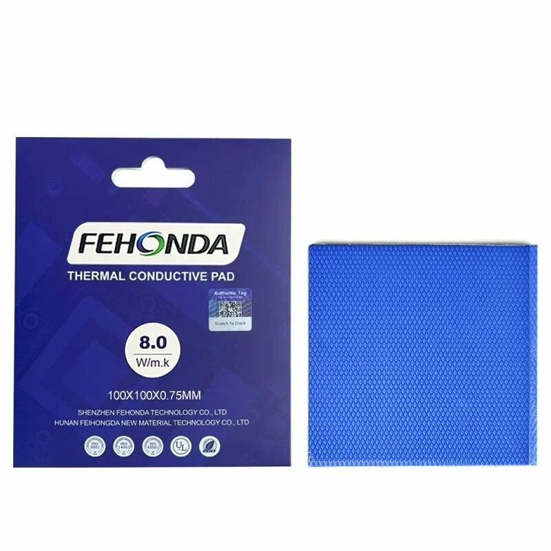 Термопрокладка Fehonda 100x100x0.75мм, 8 Вт/(м·K) FHND- 8W-100X100-0.75