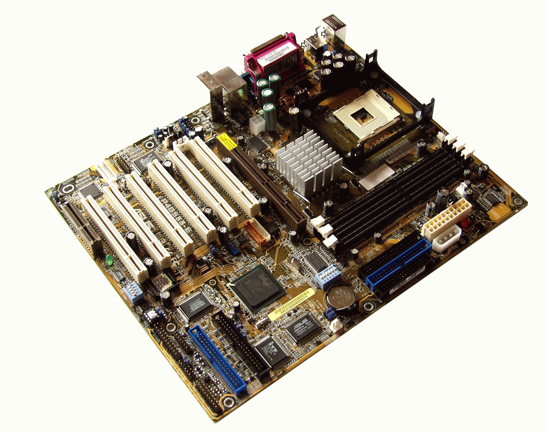 Материнская пл ASUS P4B533, S478, I845E Chipset, DDRAM, 4-ch sound, USB 2.0, ATX