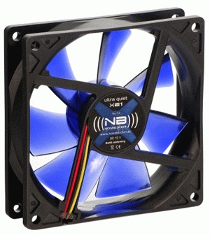 Вентилятор 92x92x25 NoiseBlocker BlackSilentFan ultra quiet, 1500rpm, 17dB(M), 0.22A  XE-1