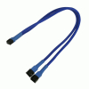 Разветвитель Nanoxia 3-pin в 2 х 3-pin, 30см.синий NX3PY30B